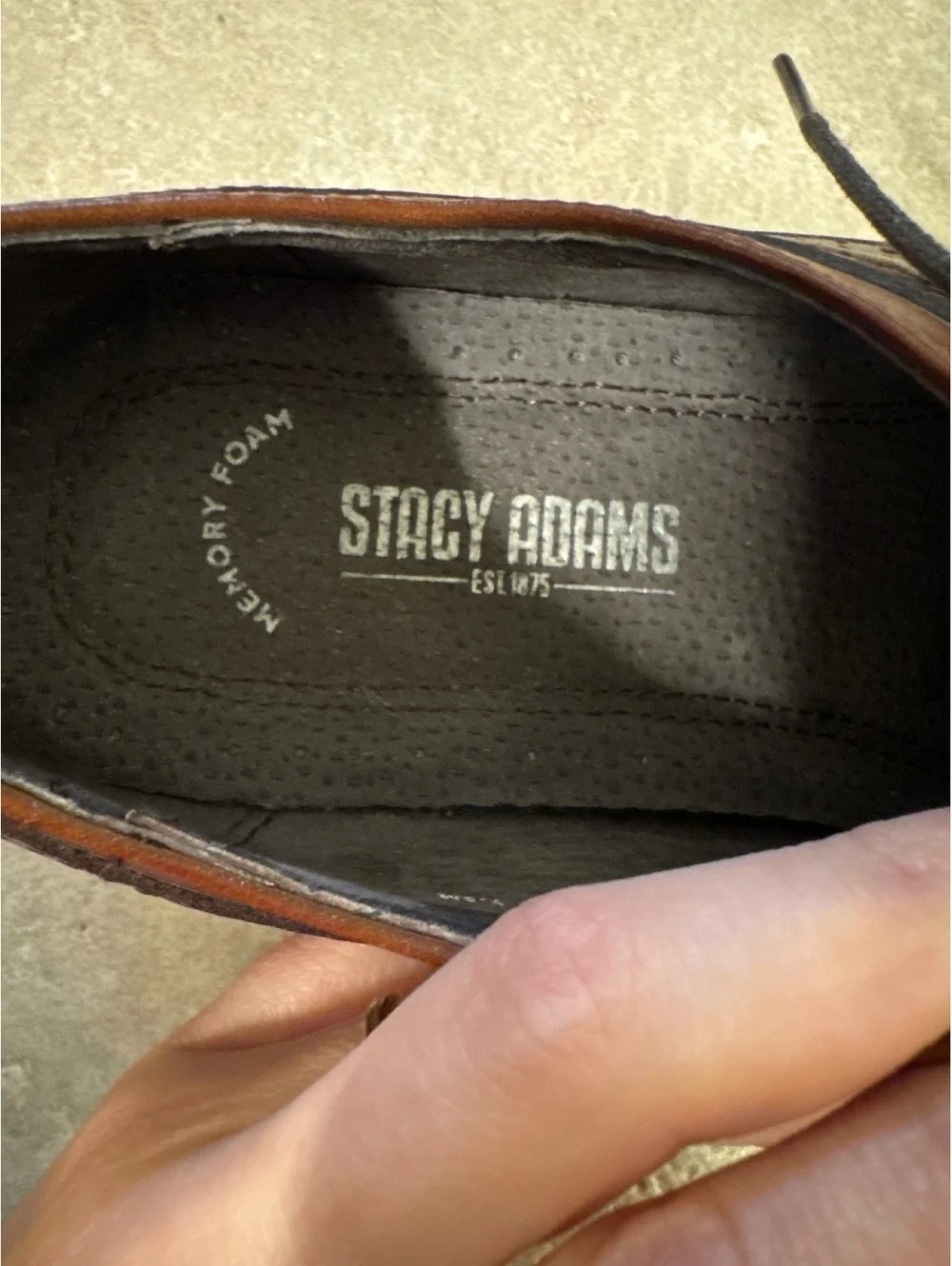 Stacy Adams Dickinson Cognac Oxford Dress Shoes 9.5